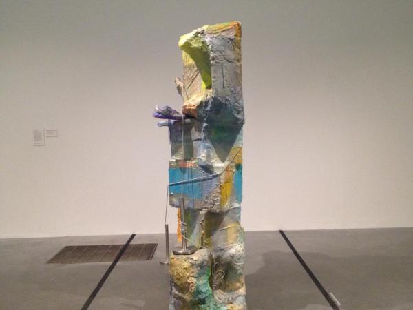 Art installation by Rachel Harrisson. The protective barrier is from the Museum of Modern Art in New York.