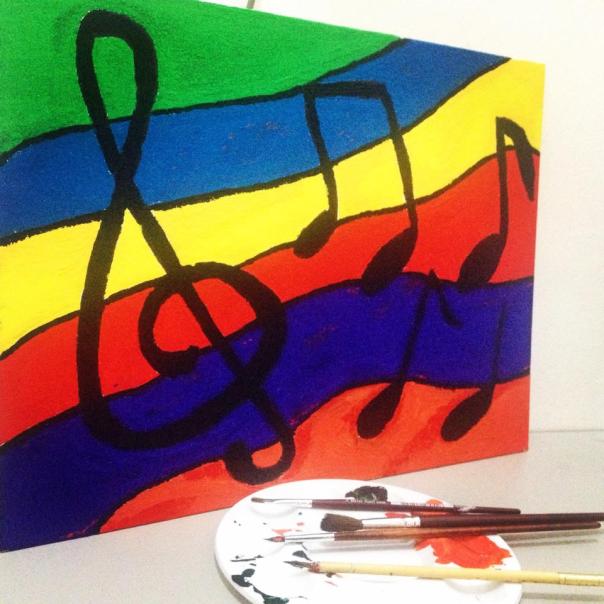 My first painting: "Kung Paano I-guhit ang Musika" | Acrylic on Canvas, May 2014