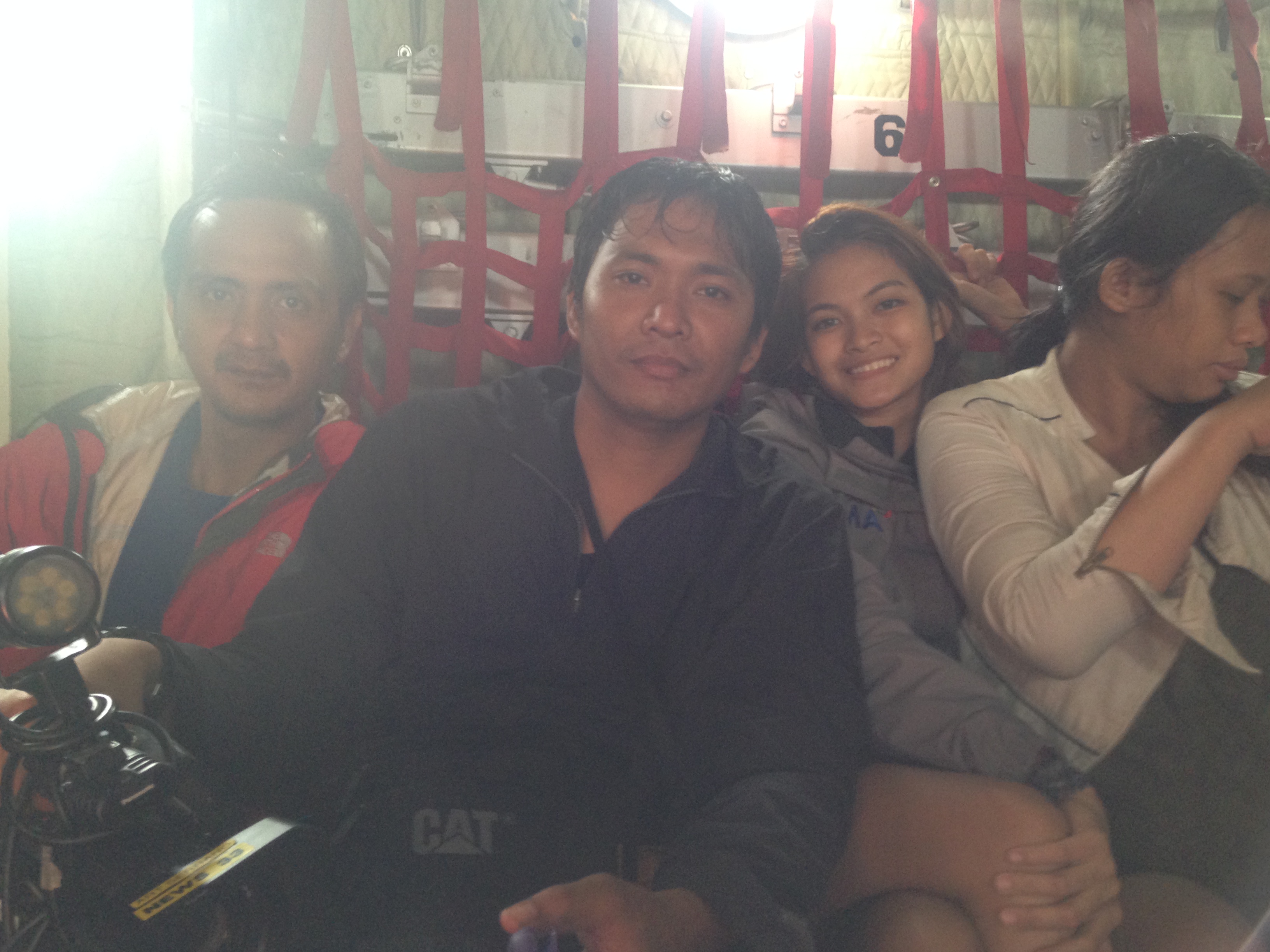 Aboard a C-130 with Asst Cams Winston Lucas and Marlon Espiridion, finally going home