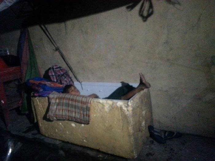 Sleeping in an ice box