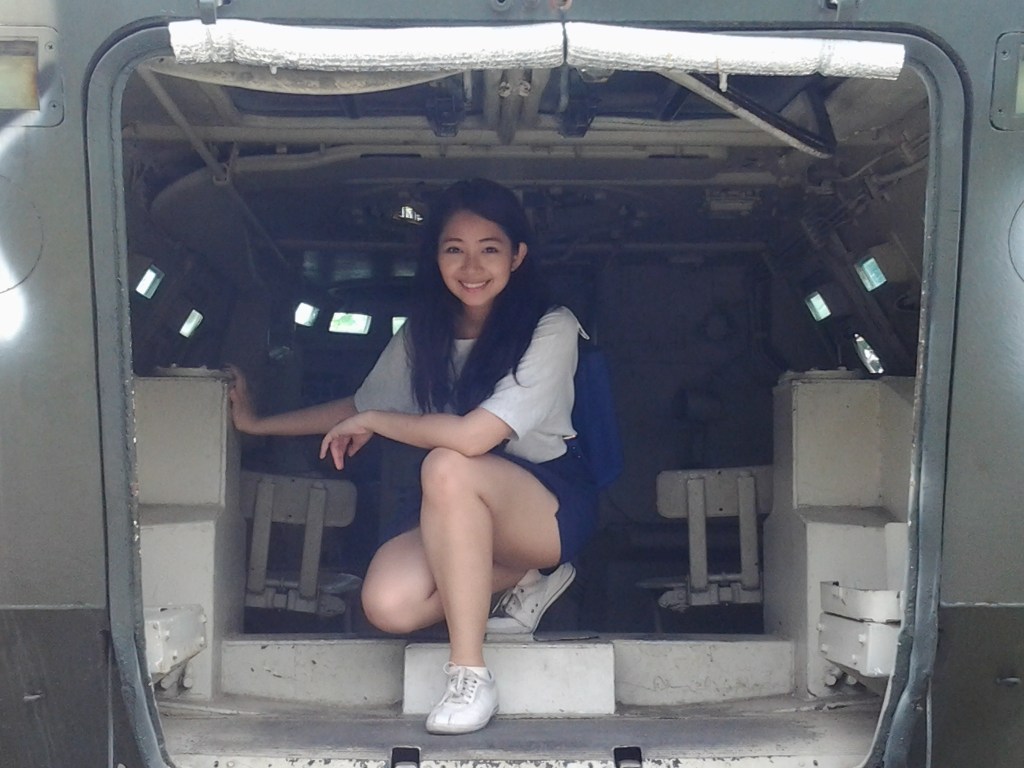 Inside a retired amphibious tank