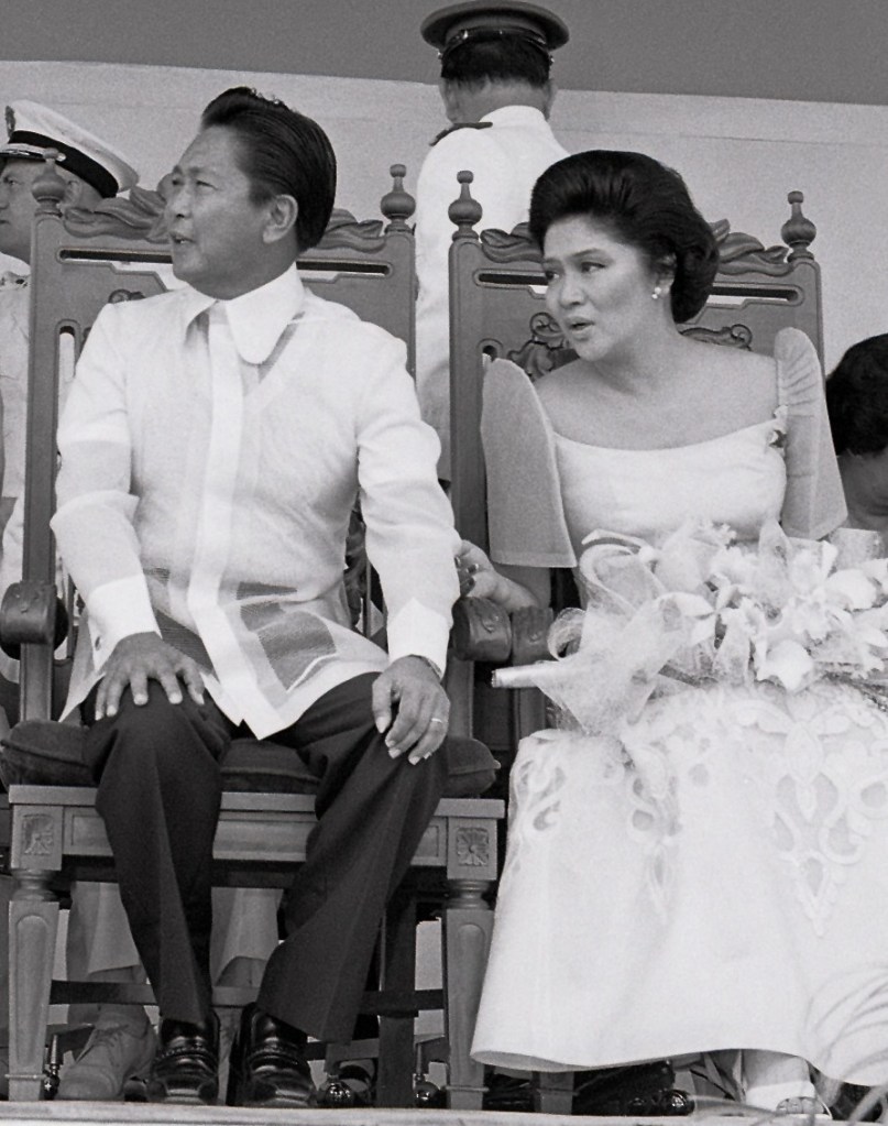 Former President Ferdinand Marcos with First Lady Imelda