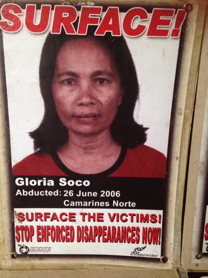 Gloria Soco. Photo courtesy: Desaparecidos