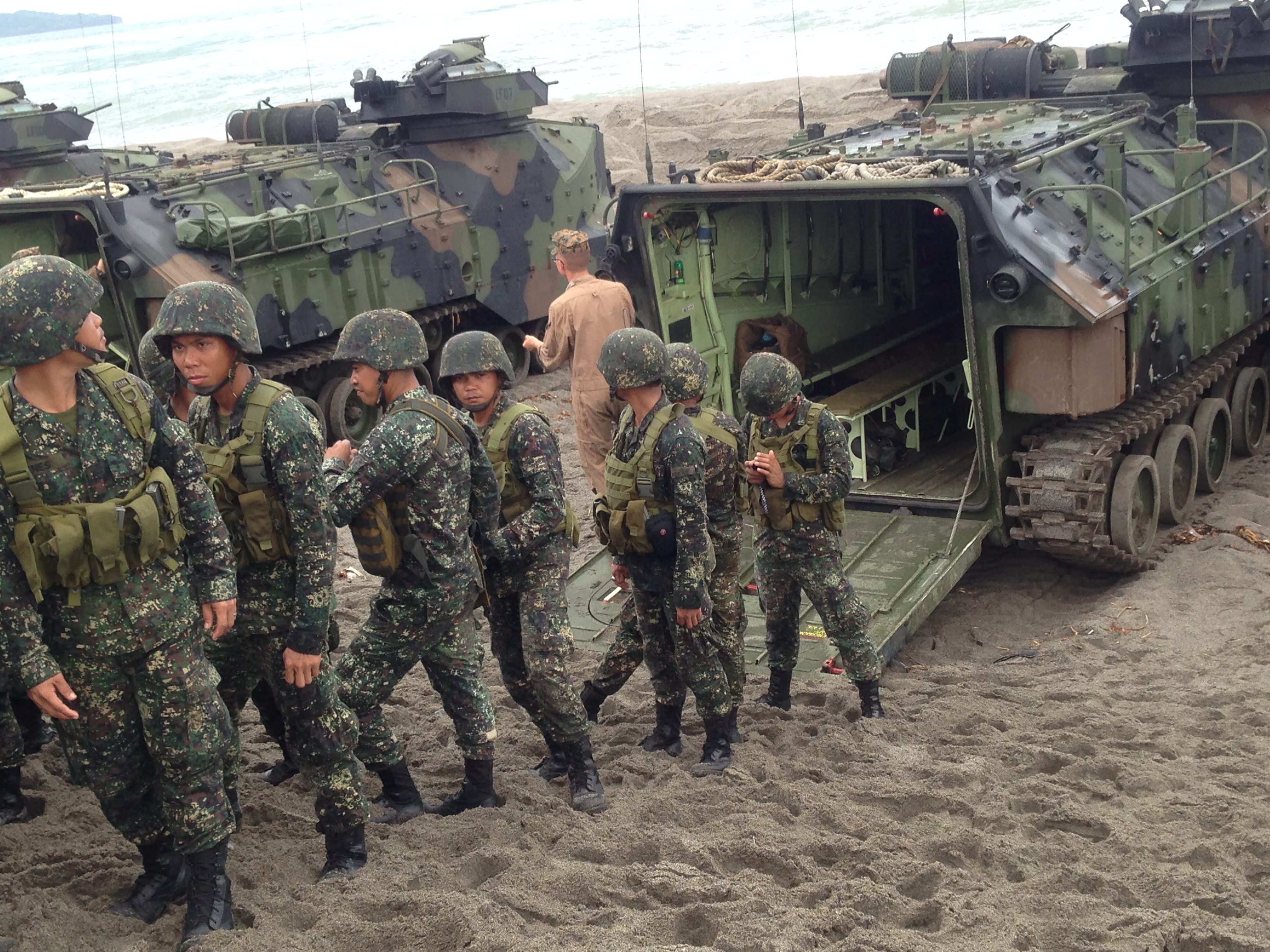 Soldiers in action during the CARAT exercises.