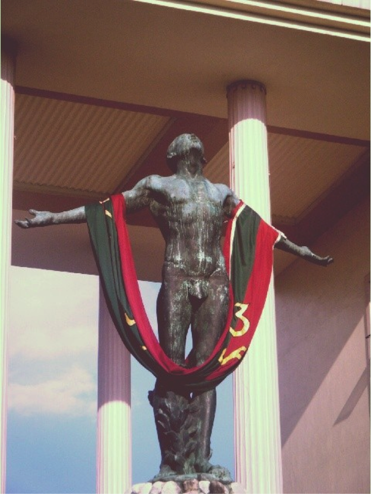 Graduation Day. The Oblation of UP Diliman with a sablay.