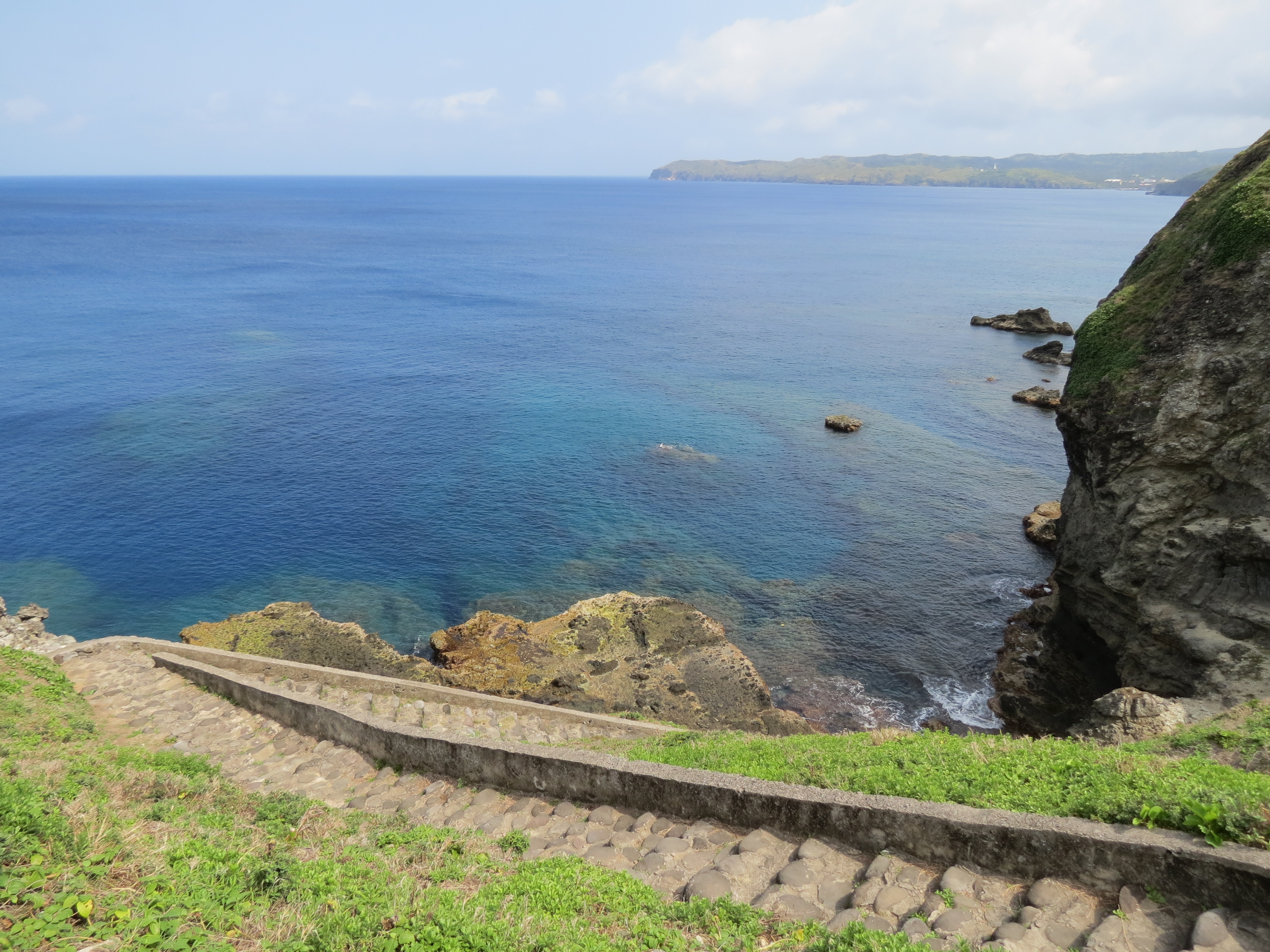 The stairway to the deck
