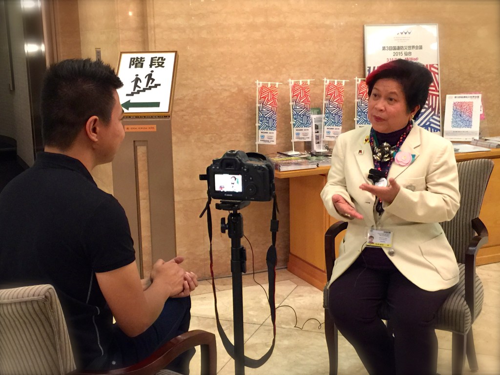 Panahon TV interviews DSWD Secretary Dinky Soliman who is part of the Philippine delegation