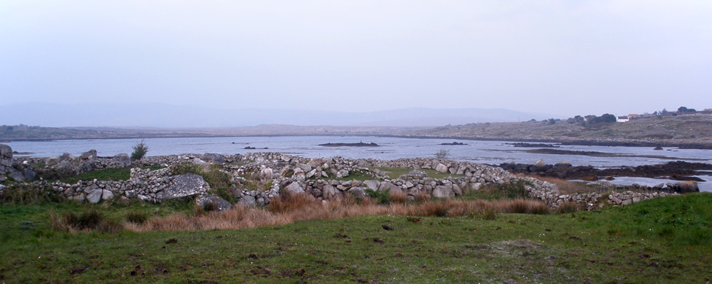 Muckanaghederdauhaulia in County Galway, Ireland. Many believe it is the longest name of a place in Ireland. It means "ridge, shaped like a pig's back, between two expanses of briny water." Photo by O'Dea.
