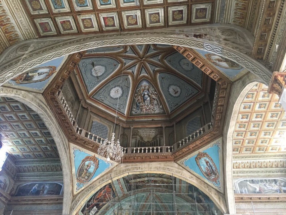 The ceiling of Dauis Church.