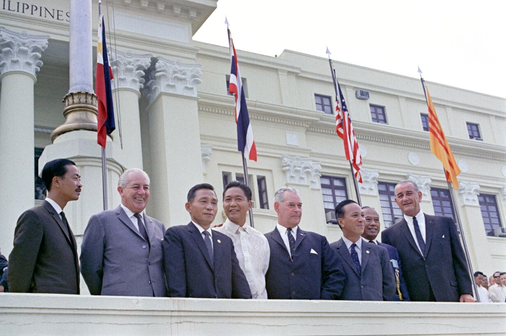 President Ferdinand Marcos hosts the Southeast Asian Treaty Organization (SEATO) nations in Manila on October 24, 1966.