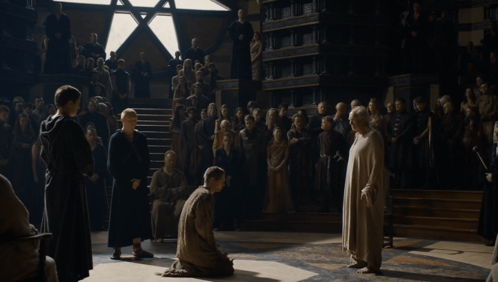 Ser Loras Tyrell of Highgarden, confessing before the High Sparrow. 