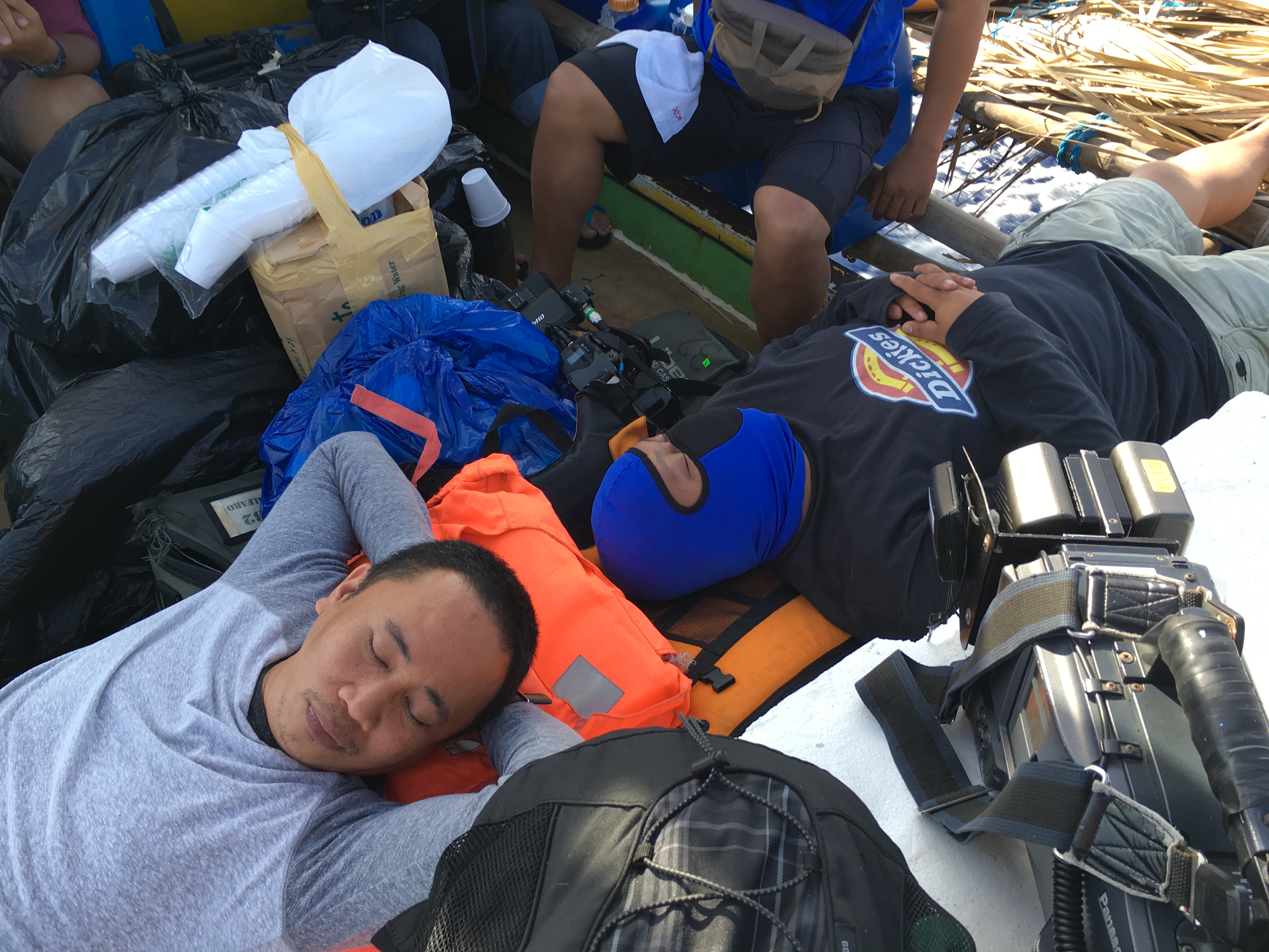 After taking all the establishing video of our voyage, we needed to conserve our energy during the long trip. 