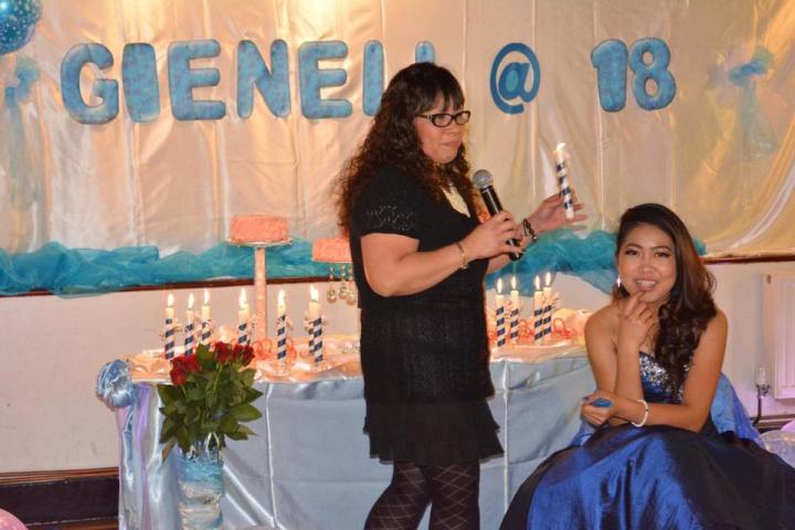 Gienell with her Godmother Merlyn during her debutante's party that she got to celebrate in London.