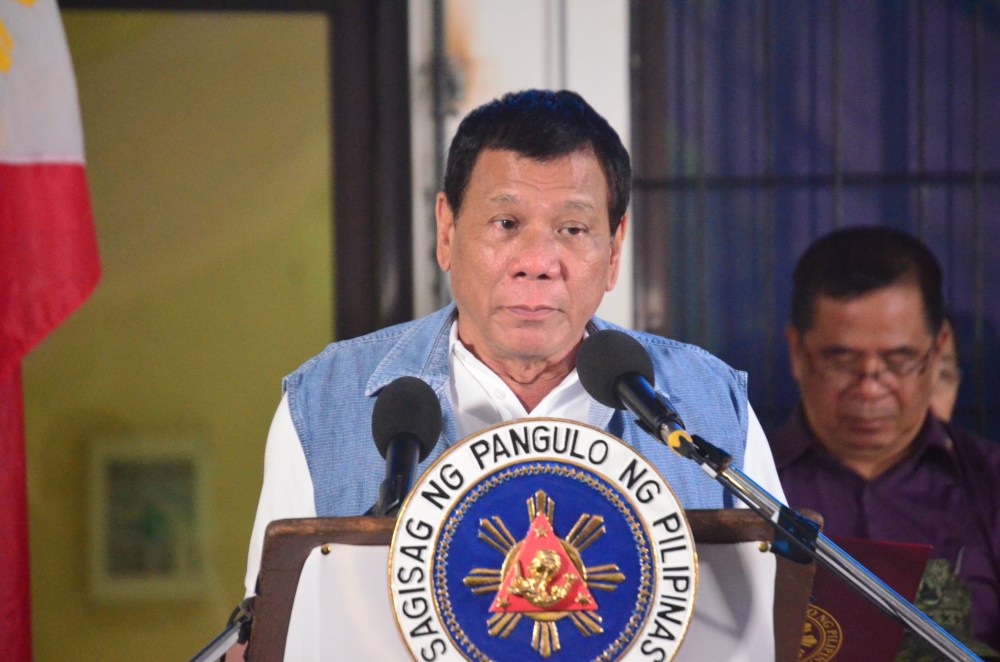 President Rodrigo Duterte visits for the first time the evacuees of the Marawi Clash in Iligan City. He was warmly welcomed and he charmingly made the audience laugh while sympathizing with their plight at the same time. Photo: Bam Alegre