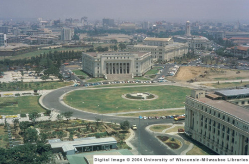 The Agrifina Circle (Agriculture and Finance Buildings, now the National Museum of the Philippines), Manila in the 60s. Courtesy of University of Wisconsin.