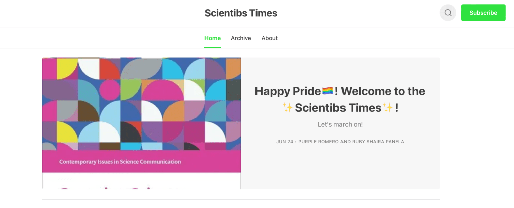 Naglaladlad at naglalahad, ‘Scientibs Times’